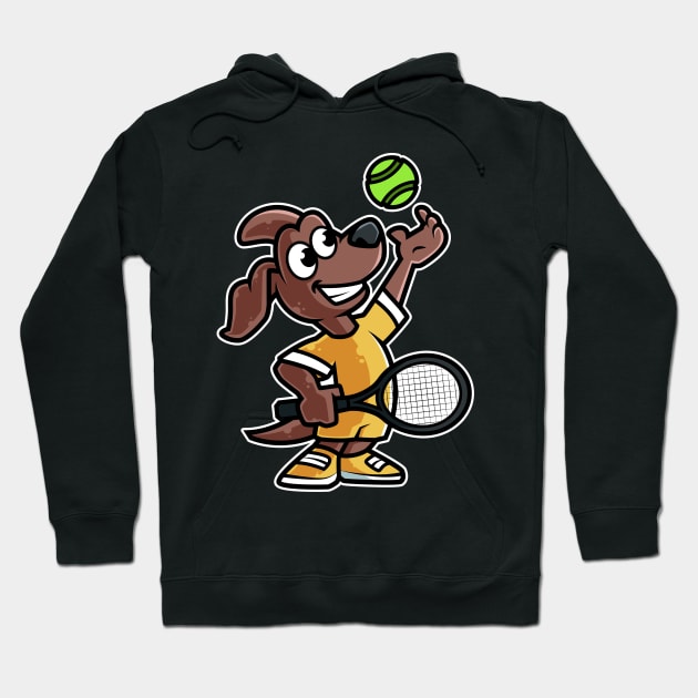 Dog Tennis Player Funny Coach print Hoodie by theodoros20